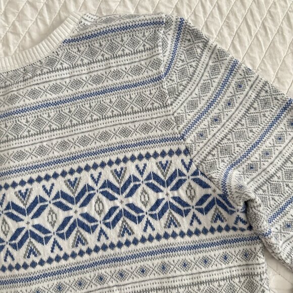 L.L. Bean Nordic Fair Isle Cashmere Blend Cardigan Button Down Sweater - Picture 9 of 11